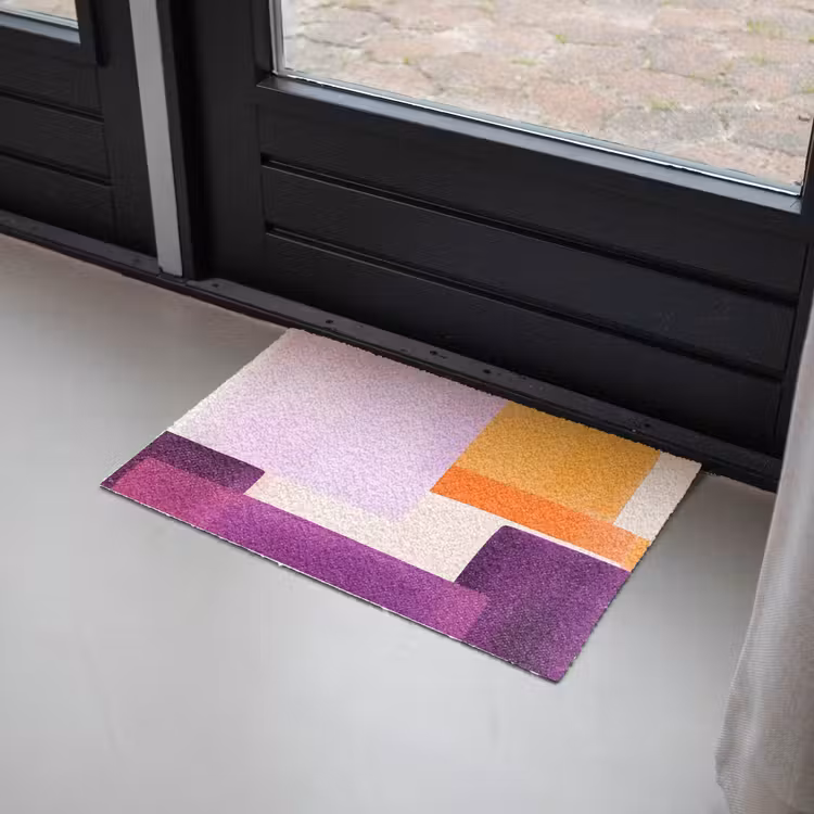 Vlakken - Abstract - Rechthoekig - Oranje Deurmat klein -sfeer2