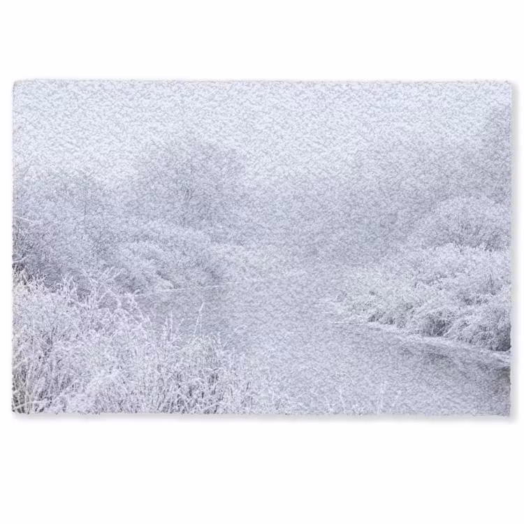Rivier - Sneeuw - Bos - Winter - Schilderachtig Deurmat klein -zkaufland3d
