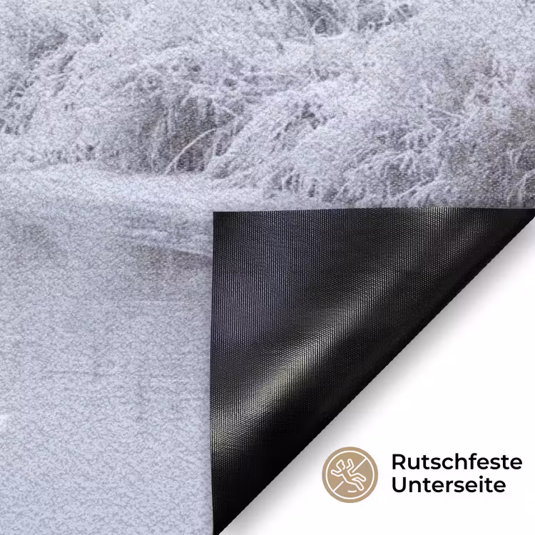 Rivier - Sneeuw - Bos - Winter - Schilderachtig Deurmat klein -antislip_DE