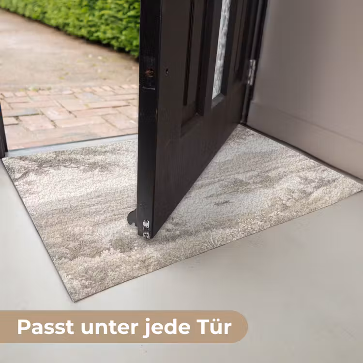 Rivierlandschap - Bergen - Natuur - Vintage - Beige Deurmat klein -USP_DE