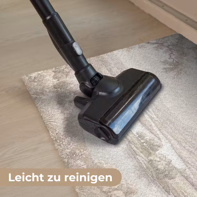 Rivierlandschap - Bergen - Natuur - Vintage - Beige Deurmat klein -reinigen_DE