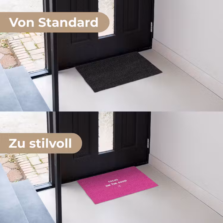 Focus - Smiley - Roze Deurmat klein -voor-na_DE