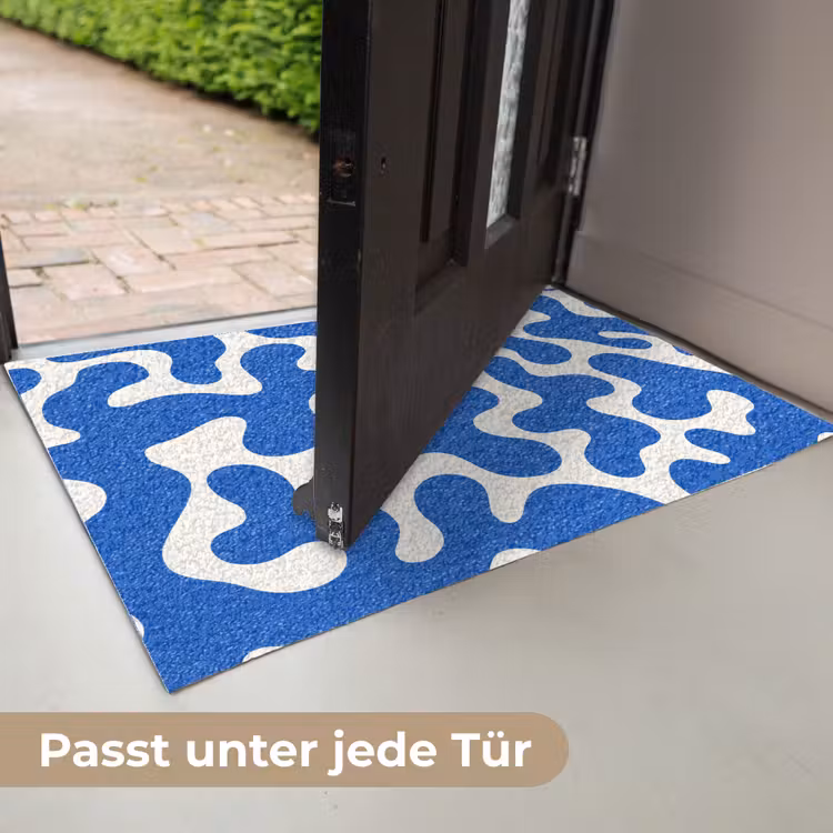Vormen - Abstract - Blauw - Golven Deurmat klein -USP_DE