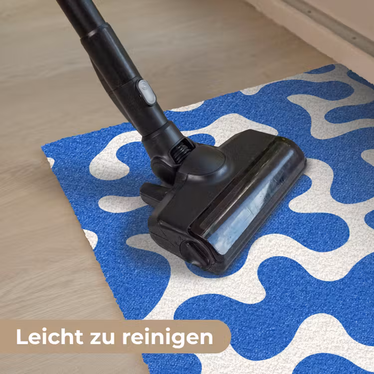 Vormen - Abstract - Blauw - Golven Deurmat klein -reinigen_DE