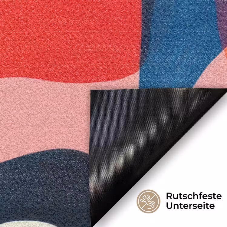 Vormen - Golvend - Abstract - Felroze Deurmat klein -antislip_DE