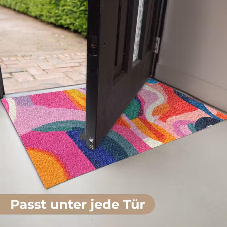 Vormen - Golvend - Abstract - Felroze Deurmat klein -USP_DE