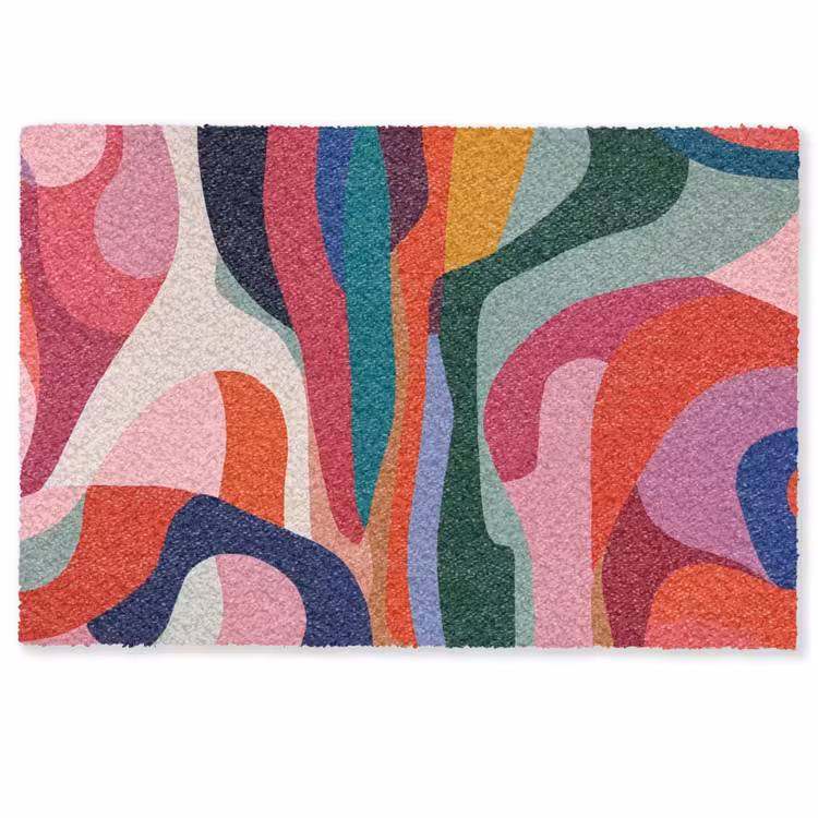 Vormen - Bochten - Kleurrijk - Abstract Deurmat klein -zkaufland3d