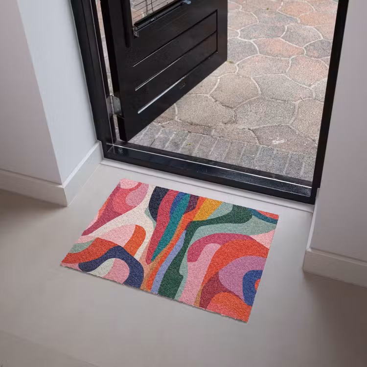 Vormen - Bochten - Kleurrijk - Abstract Deurmat klein -sfeer5
