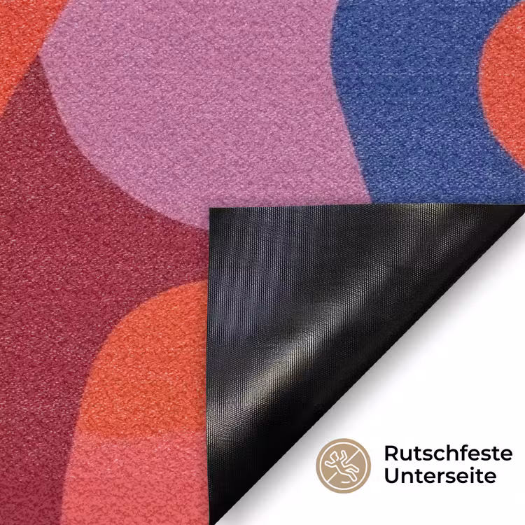 Vormen - Bochten - Kleurrijk - Abstract Deurmat klein -antislip_DE
