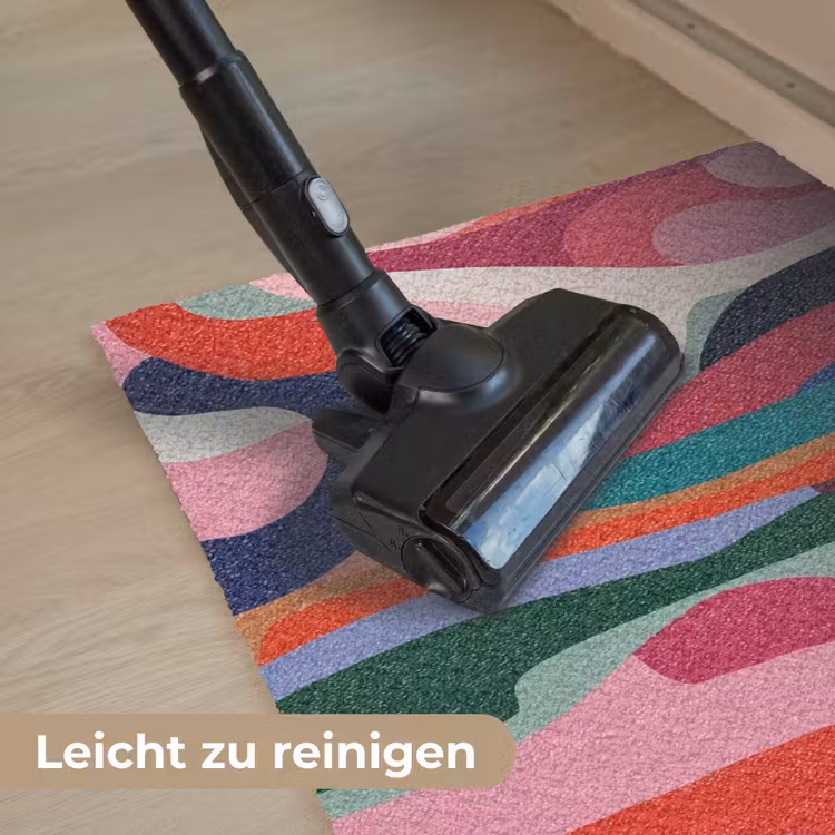 Vormen - Bochten - Kleurrijk - Abstract Deurmat klein -reinigen_DE