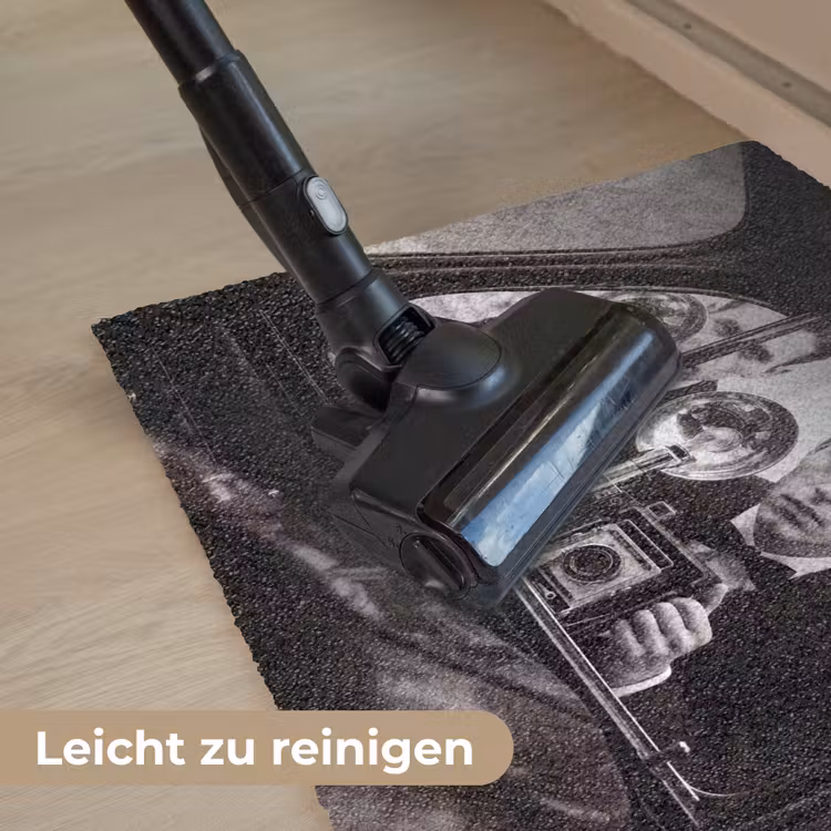 Fotograaf - Camera - Vintage - Journalistiek - Zwart-wit Deurmat klein -reinigen_DE