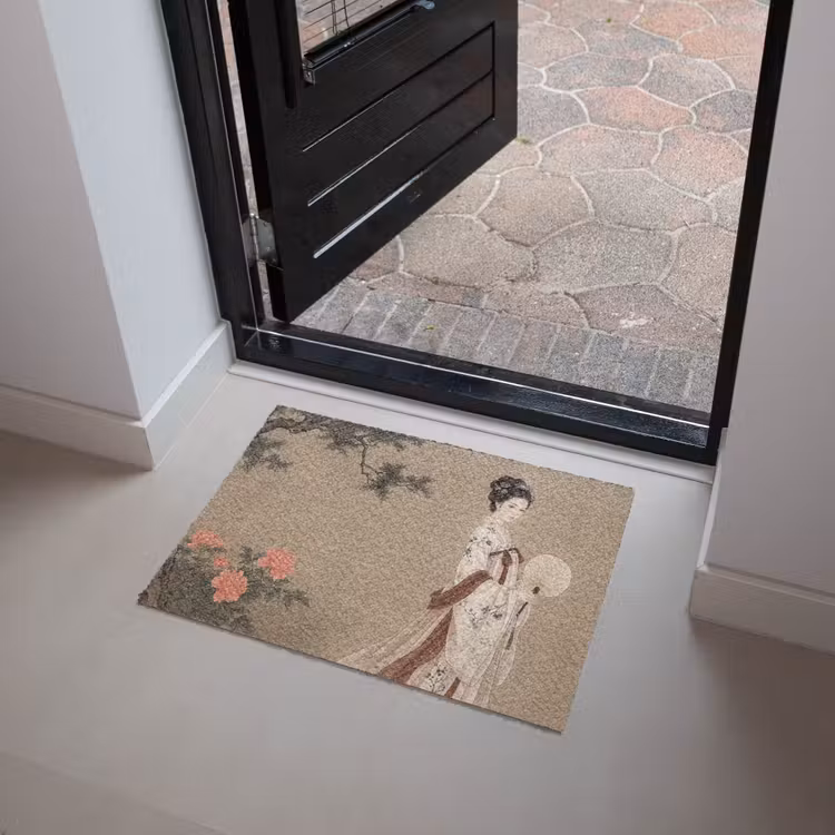 Vrouw - Azië - Kunst - Beige Deurmat klein -sfeer5