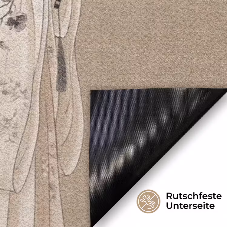 Vrouw - Azië - Kunst - Beige Deurmat klein -antislip_DE