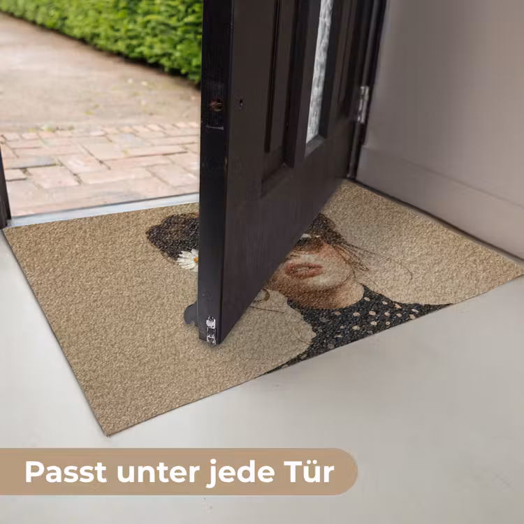 Vrouw - Beige - Bloem - Modern - Portret Deurmat klein -USP_DE