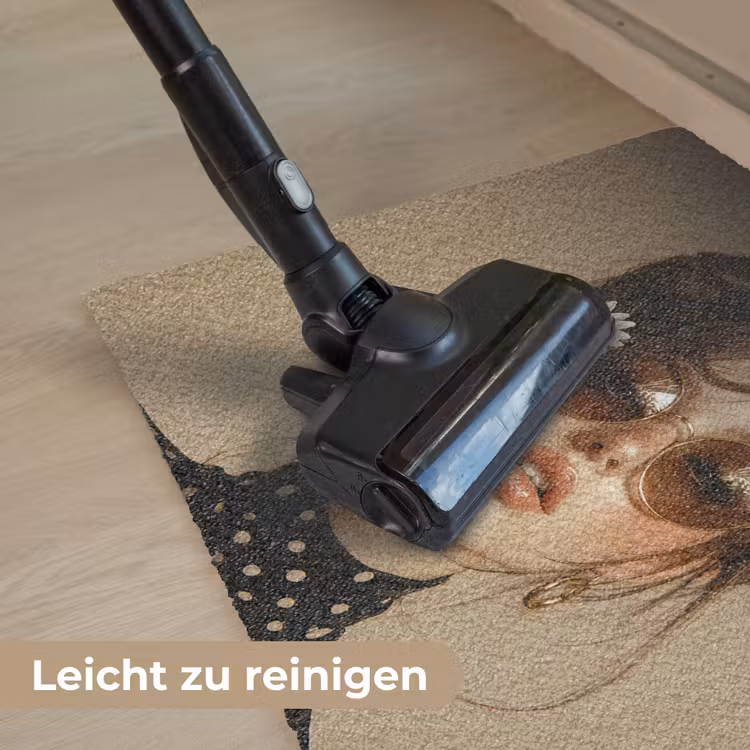 Vrouw - Beige - Bloem - Modern - Portret Deurmat klein -reinigen_DE