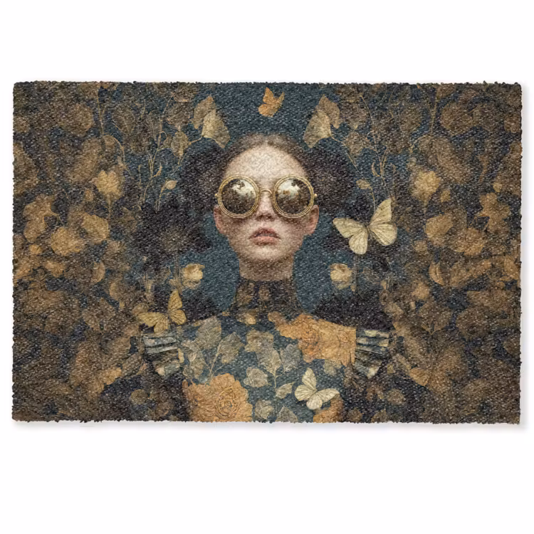 Vrouw - Bladeren - Goud - Vlinders Deurmat klein -zkaufland3d