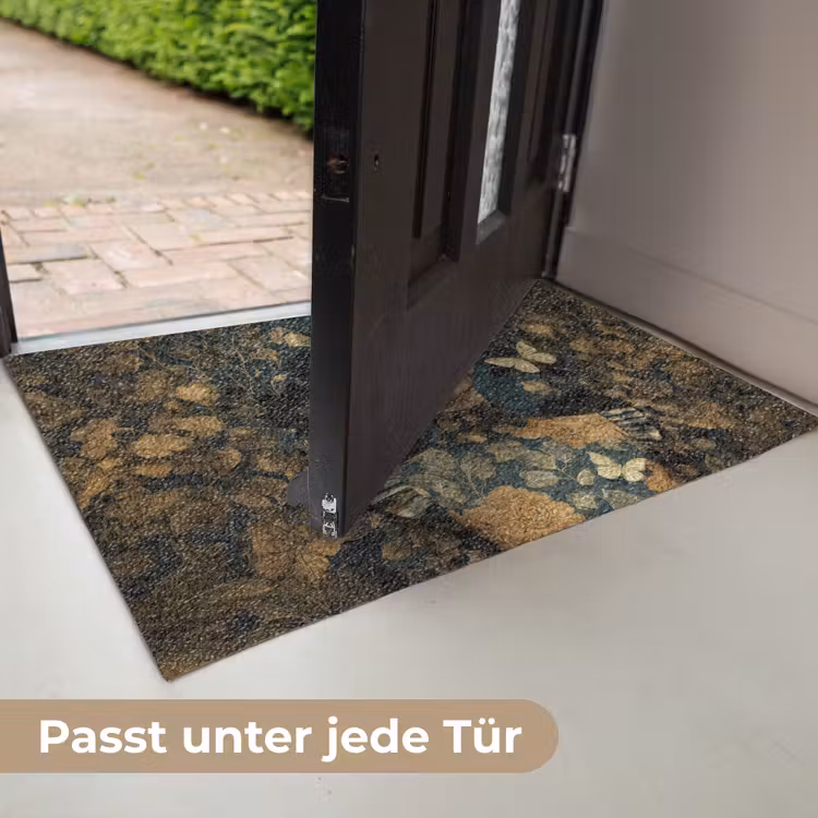 Vrouw - Bladeren - Goud - Vlinders Deurmat klein -USP_DE
