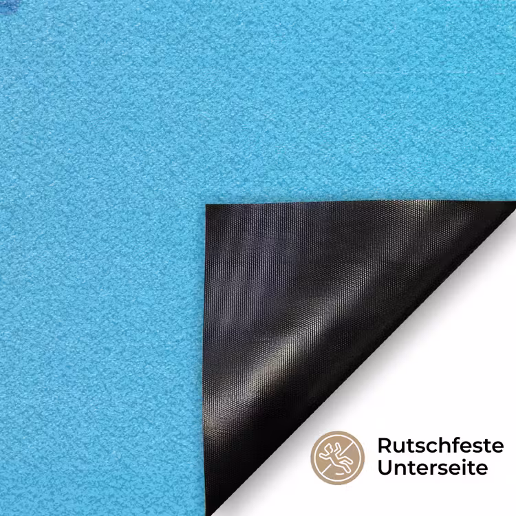 Vrouw - Bloem - Blauw - Modern - Bril - Portret Deurmat klein -antislip_DE