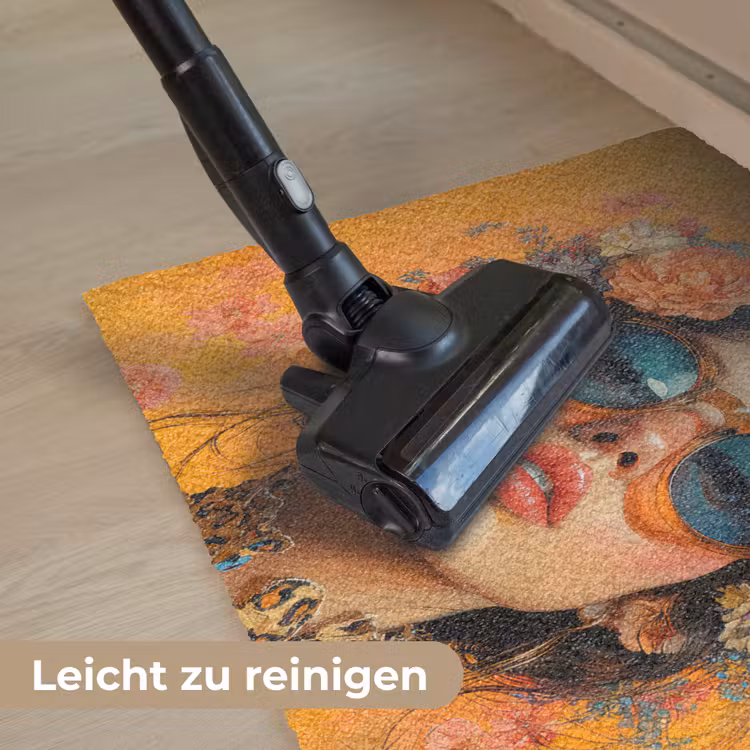 Vrouw - Bloemen - Aesthetic - Oranje Deurmat klein -reinigen_DE