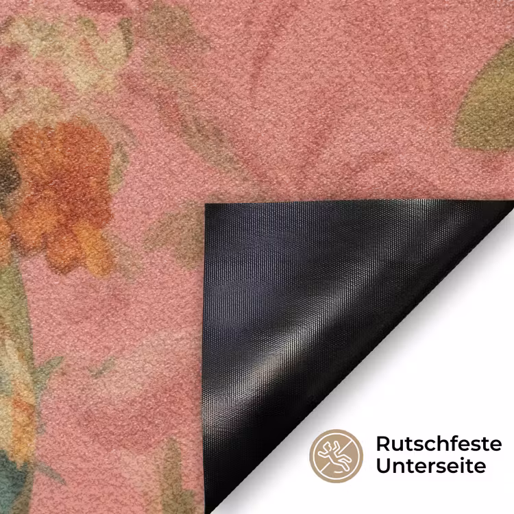 Vrouw - Bril - Roze - Bloemen Deurmat klein -antislip_DE