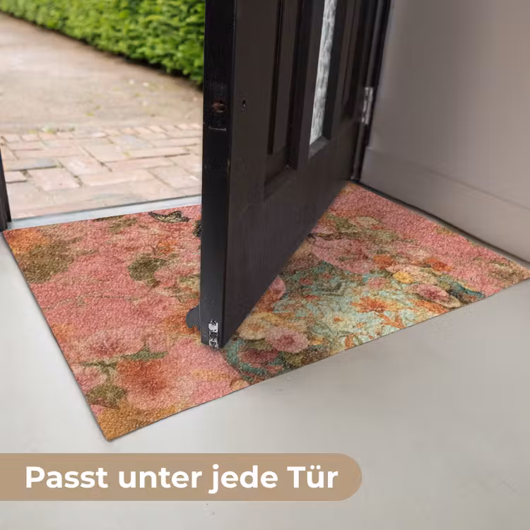 Vrouw - Bril - Roze - Bloemen Deurmat klein -USP_DE