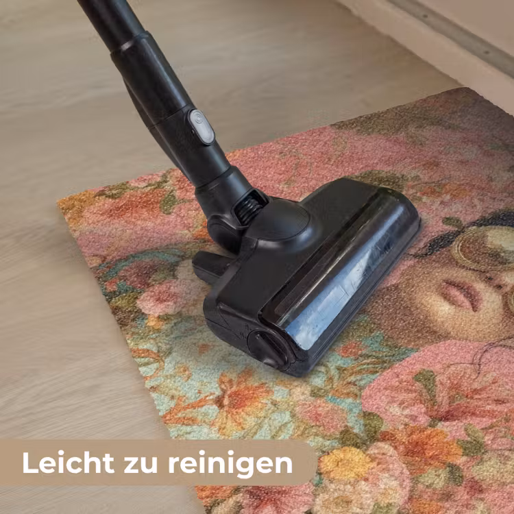Vrouw - Bril - Roze - Bloemen Deurmat klein -reinigen_DE