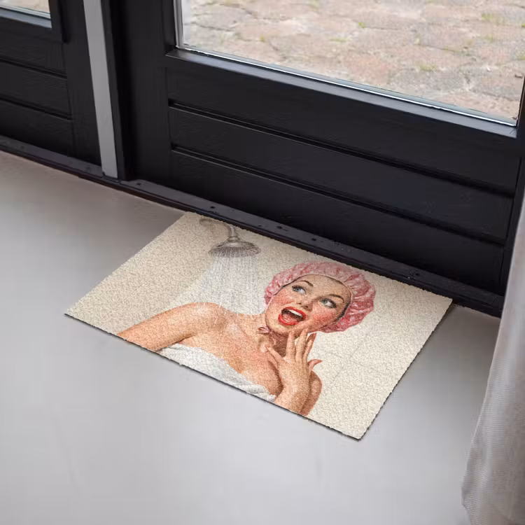 Vrouw - Douche - Roze Deurmat klein -sfeer2