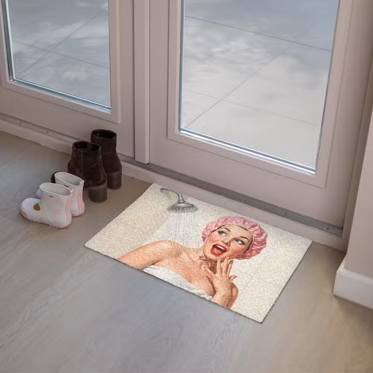 Vrouw - Douche - Roze Deurmat klein -sfeer3