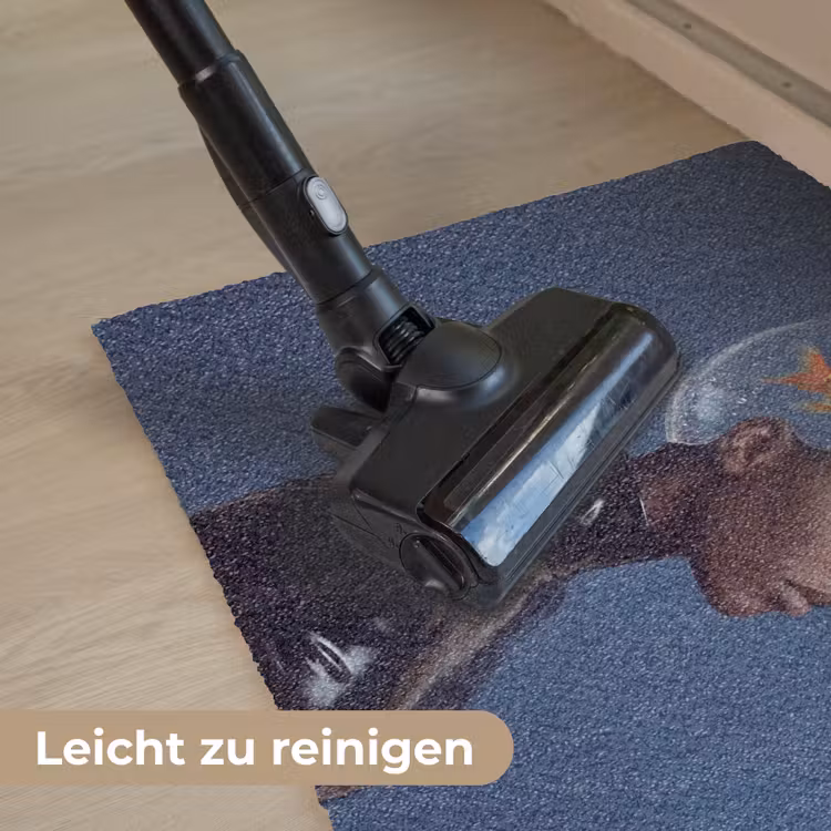 Vrouw - Goudvis - Hoofd - Abstract - Blauw Deurmat klein -reinigen_DE