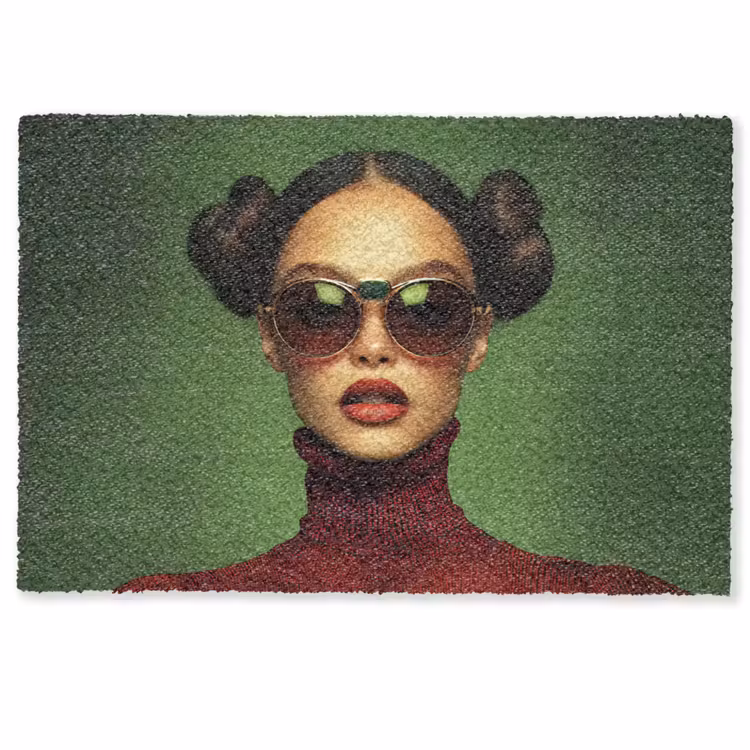 Vrouw - Groen - Bril - Aesthetic - Modern Deurmat klein -zkaufland3d
