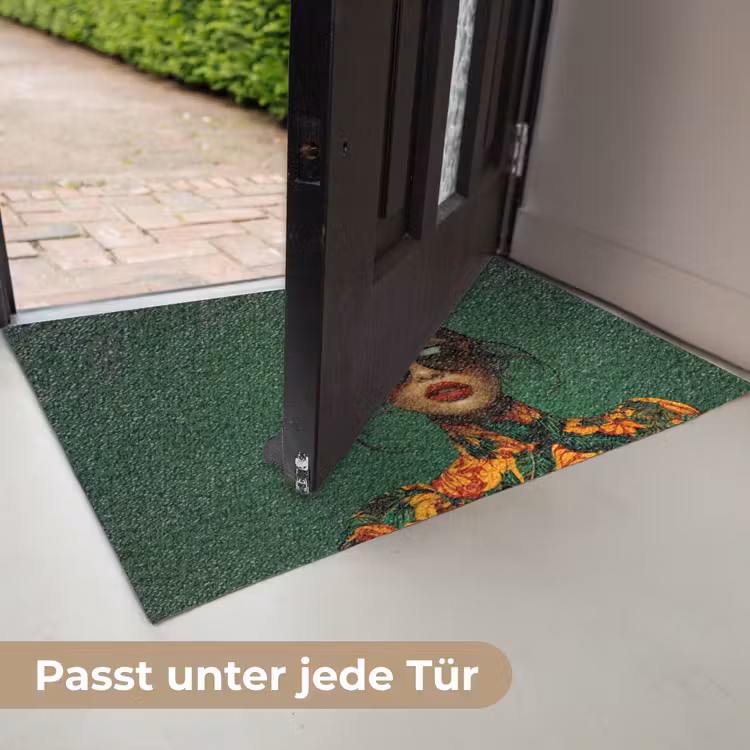 Vrouw - Groen - Modern - Bril - Abstract Deurmat klein -USP_DE