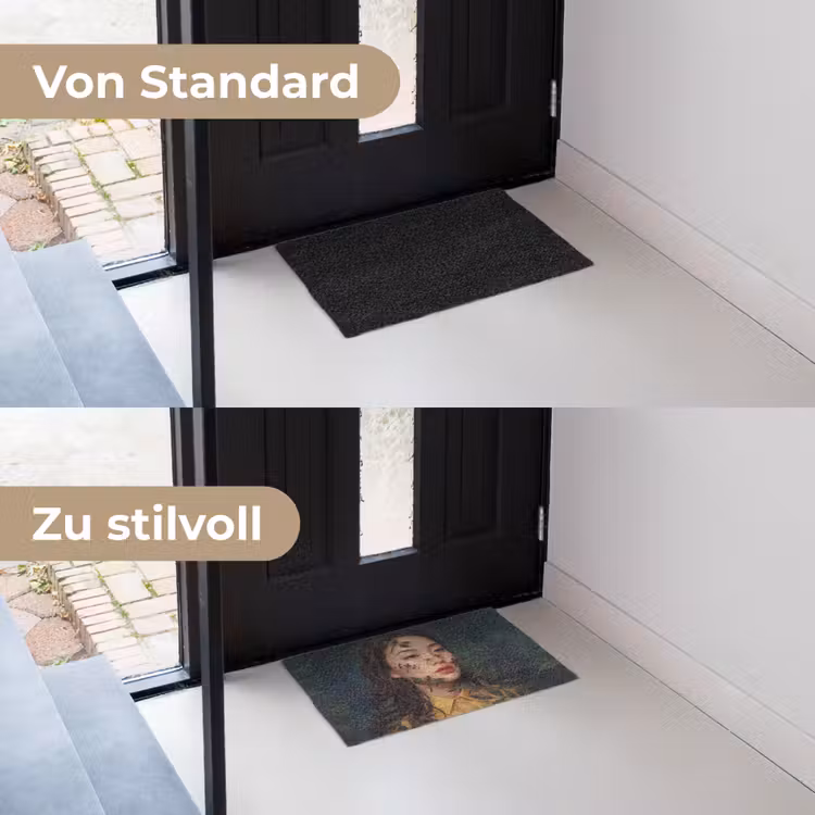 Vrouw - Insecten - Natuur - Portret - Groen Deurmat klein -voor-na_DE
