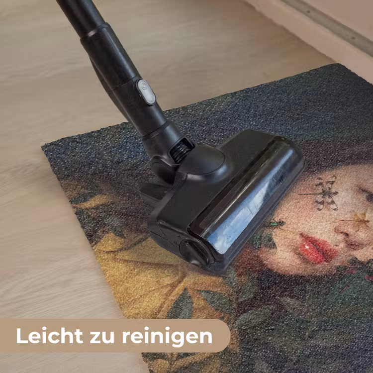 Vrouw - Insecten - Natuur - Portret - Groen Deurmat klein -reinigen_DE