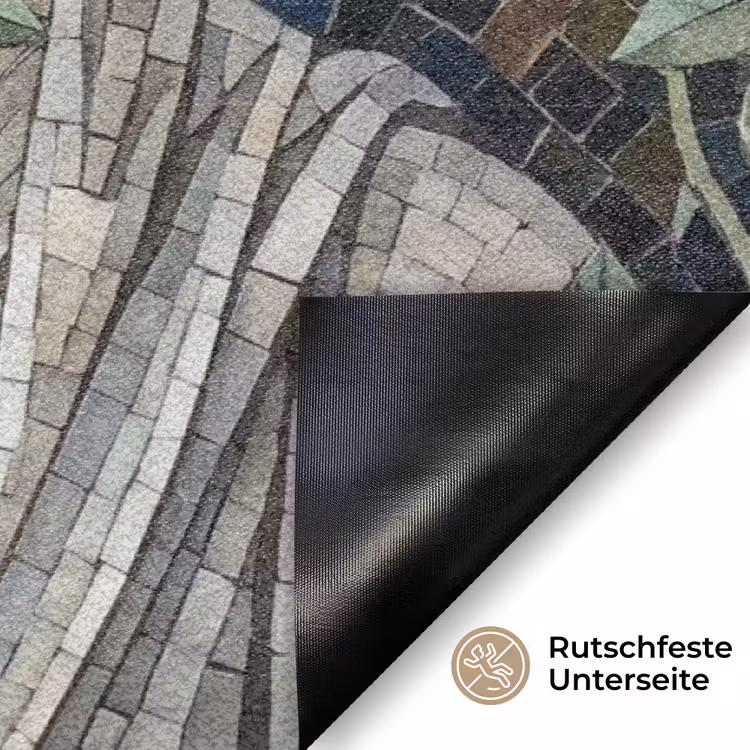 Vrouw - Klassiek - Mozaiëk - Natuur - Groen Deurmat klein -antislip_DE