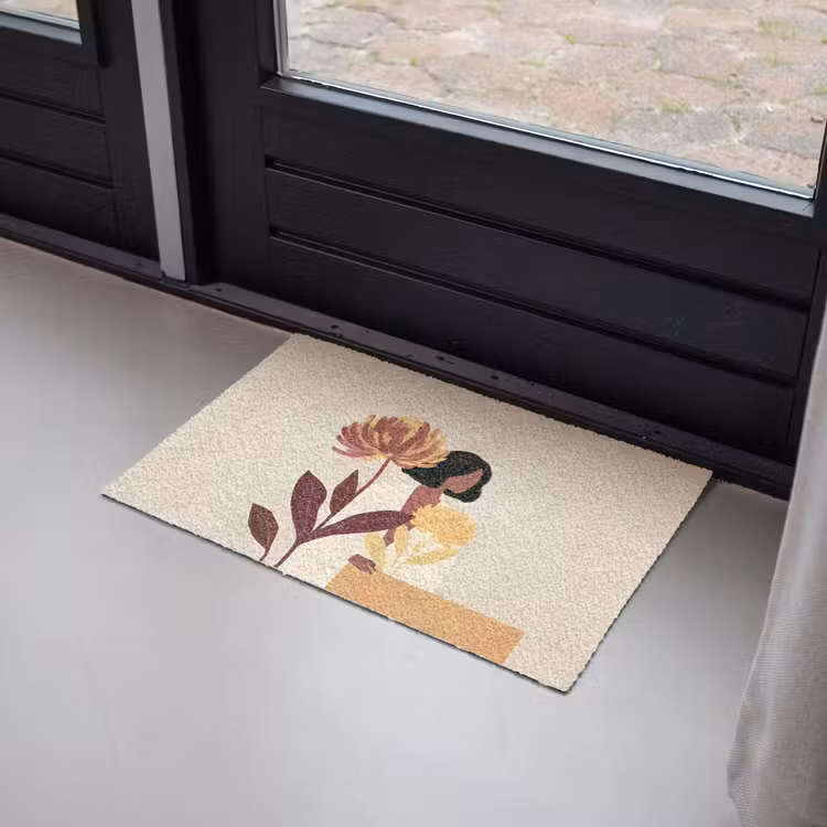 Vrouw - Minimalistisch - Bloem Deurmat klein -sfeer2
