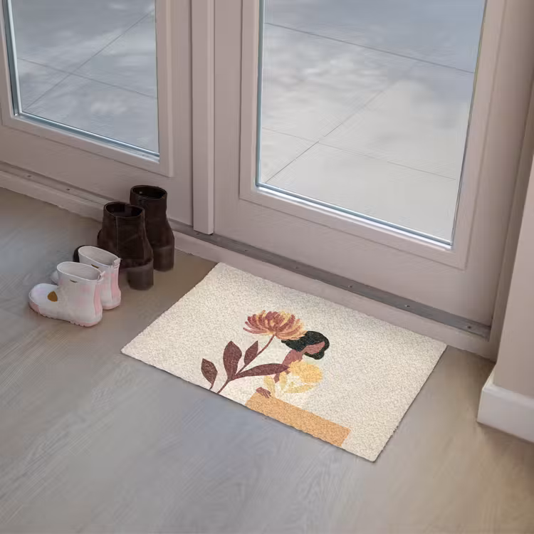 Vrouw - Minimalistisch - Bloem Deurmat klein -sfeer3