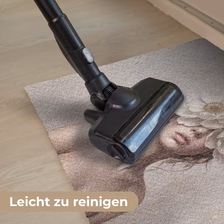 Vrouw - Pioenroos - Wit Deurmat klein -reinigen_DE
