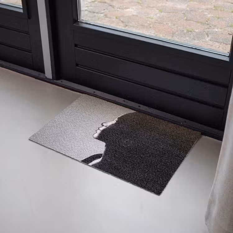 Vrouw - Profiel - Mensen - Zwart-wit Deurmat klein -sfeer2