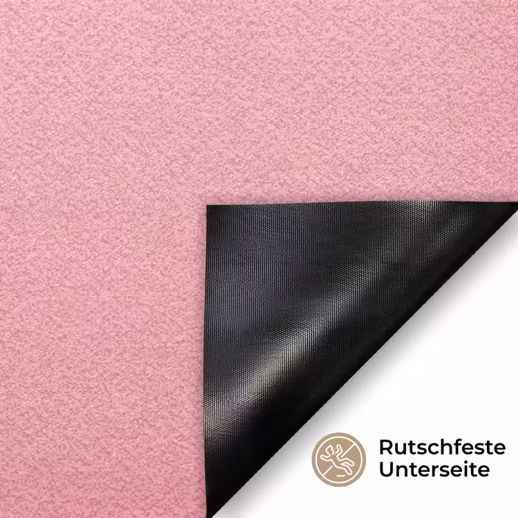Vrouw - Roze - Parelketting - Krulspelden Deurmat klein -antislip_DE