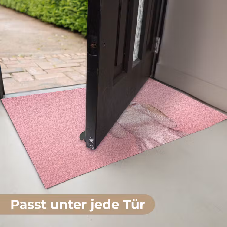 Vrouw - Roze - Parelketting - Krulspelden Deurmat klein -USP_DE