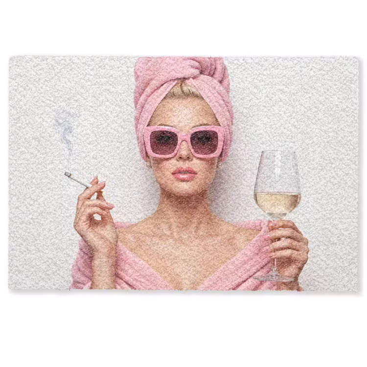 Vrouw - Roze - Wijn - Zonnebril Deurmat klein -zkaufland3d