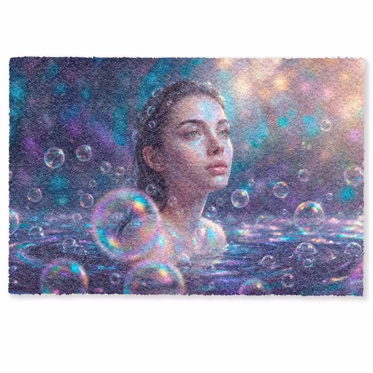 Vrouw - Water - Portret - Kleurrijk - Modern Deurmat klein -zkaufland3d