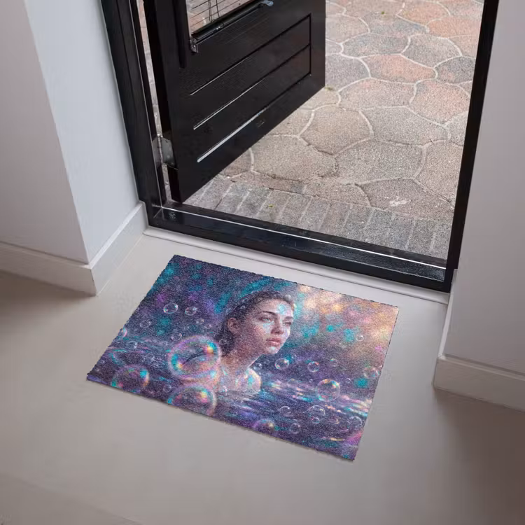 Vrouw - Water - Portret - Kleurrijk - Modern Deurmat klein -sfeer5
