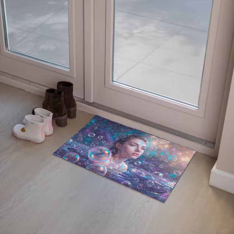 Vrouw - Water - Portret - Kleurrijk - Modern Deurmat klein -sfeer3
