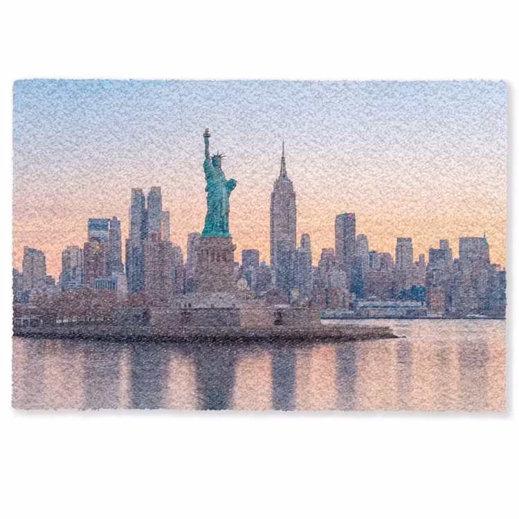 Fußmatte - Freiheitsstatue – New York – Sonnenaufgang – Stadt – Architektur - Vrijheidsbeeld - New York - Zonsopgang - Stad - Architectuur Deurmat klein