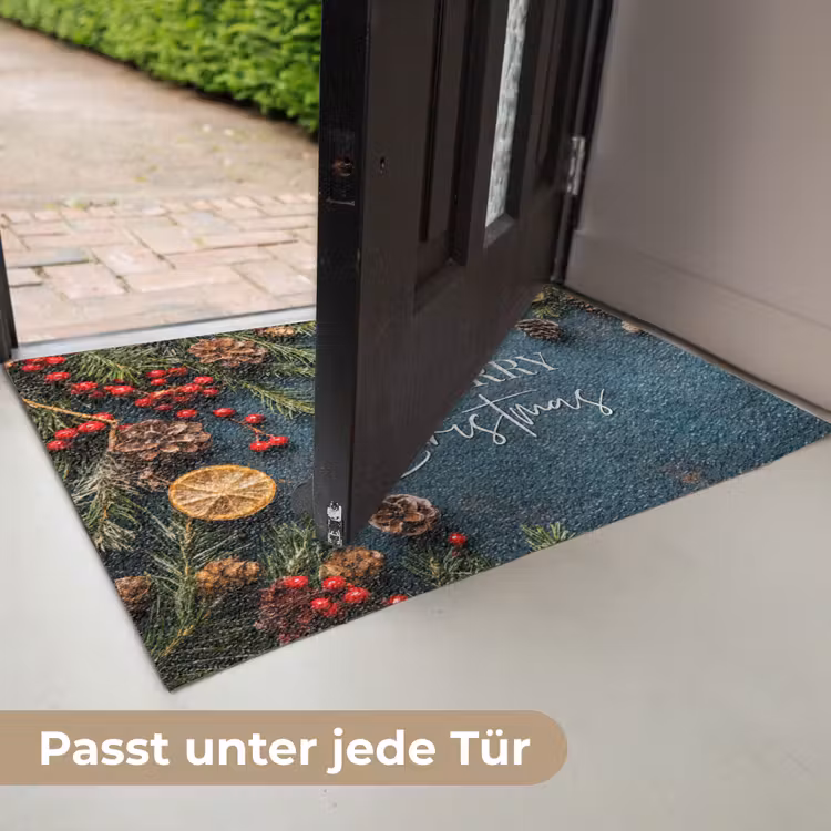Merry Christmas - Blauw - Kerst - Winter Deurmat klein -USP_DE