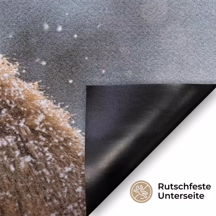Vos - Sneeuwval - Portret - Winter - Sfeervol Deurmat klein -antislip_DE