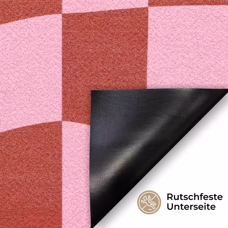 Furture - Geblokt - Rood Deurmat klein -antislip_DE