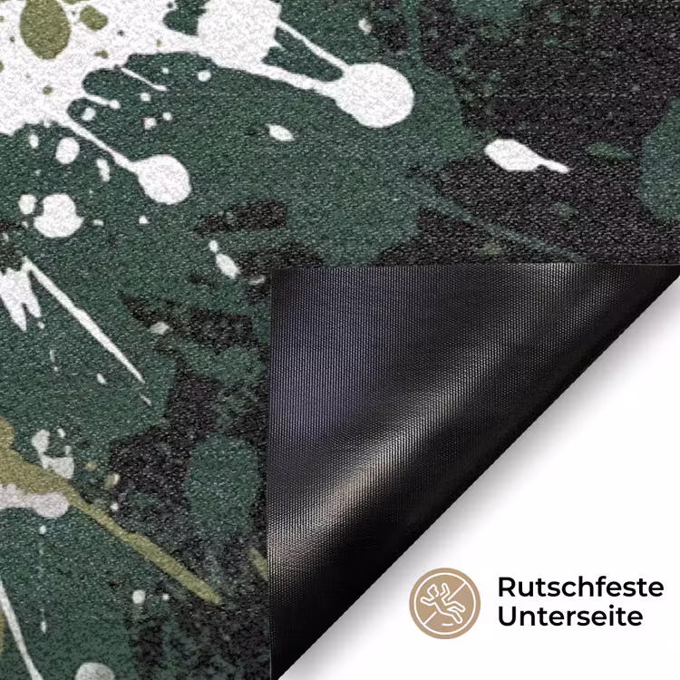Voetbal - Verf - Spetters - Groen Deurmat klein -antislip_DE