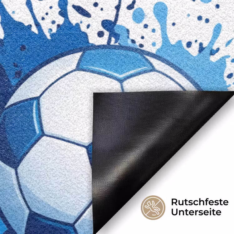 Voetballen - Verf - Sport - Blauw Deurmat klein -antislip_DE
